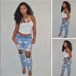 Ripped Stars Boyfriend Jeans